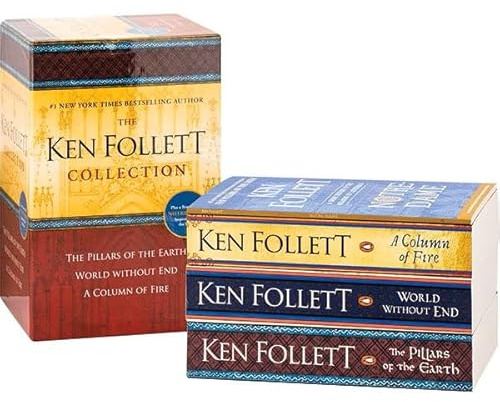 The Ken Follett Collection - Three Book, Boxed Set (With Bonus Book). The Pillars of the Earth, World Without End, A Column of Fire, and Notre Dame.