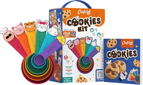 Chefclub Kids – Set Starter Cookies per Bambini – Libro di Ricette + Utensili + Formine – Imparare a Cucinare Divertendosi – Set Creativo di Pasticceria dai 4 Anni in Su: Starter Kit