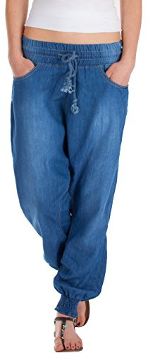 Fraternel Pantaloni Donna Sarouel Harem Blu Taglia: 4XL