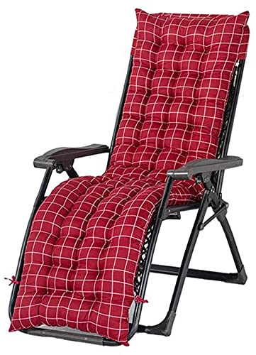 GXFXLP Gartenliege Auflage, Sonnenliege Kissen, Auflage Sonnenliege, Dick Sitzkissen Sitzpolster Sitzauflage füR Terrasse, Reisen, Relax Liegestuhl,Rot,155 * 48