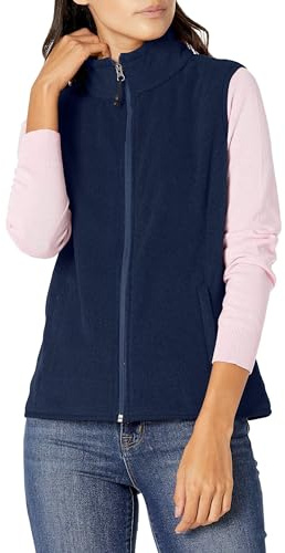 Amazon Essentials Gilet in Morbido Pile Senza Maniche dalla vestibilità Classica (Disponibile in Taglie Forti) Donna, Blu Marino, XXL