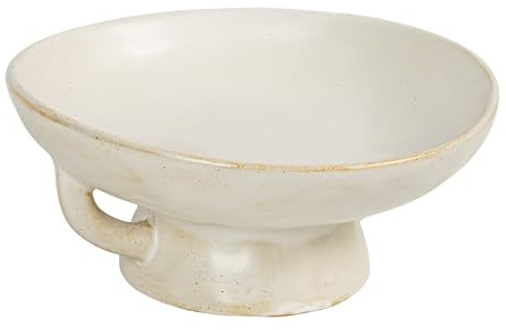 Creative Co-Op Stoneware Bowl w Reactive Glaze, White