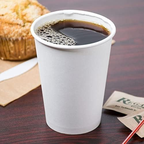 HOT BARGAINS 12oz Single Wall Paper Cups, 500 Count, White, Disposable Coffee Tea Cups for Hot and Cold Drinks