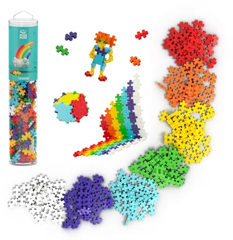 PLUS PLUS 240 Piece Rainbow Mix - Mini Waffle Blocks, Classroom Must Haves