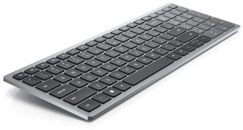 Clavier Compact Dell Pro Plus KB740 – sans Fil, AZERTY Français, Bluetooth 5.0 + 2,4 GHz, Compact, Touches Ciseaux, 36 Mois d’Autonomie, Clavier Silencieux, Gris Titan