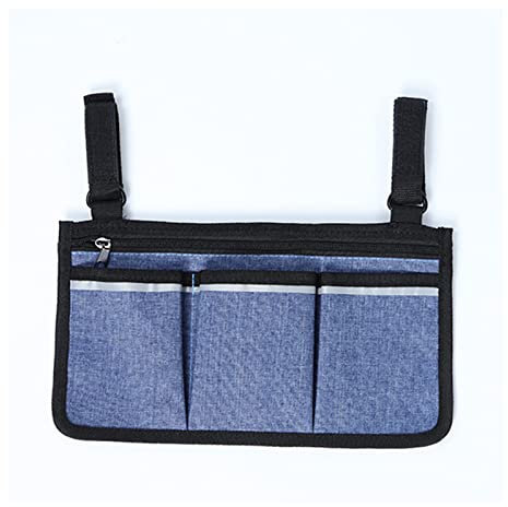 CHWSDT Organizer per braccioli per sedie a rotelle Borsa Laterale Walker Borse portaoggetti Padri Festa della Mamma Regali per casa/Outdoor/Carrello per Bambini,Blu