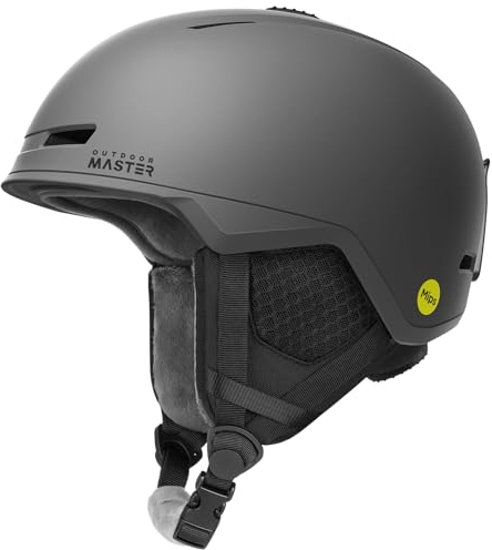 OutdoorMaster MIPS Skihelm, Snowboardhelm für Herren und Damen, Snowboard Helm mit Ventilationssystem, Ski Helm aus Polycarbonat-Schale und EPS-Innenschale, Individuelle Passform für präzisen Sitz