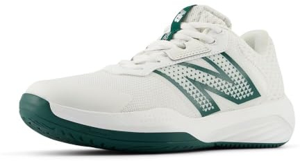 New Balance Women's 696 V6 Tennis Shoe, White/Marsh Green, 7 M