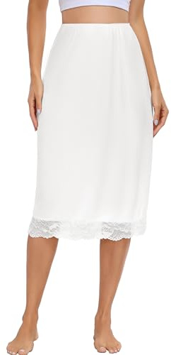 Sopesil Women's Half Slips Modal Petticoat Anti-Slips Ladies Underskirt Long Lace Waist Slip Short Ladies Underskirt Soft