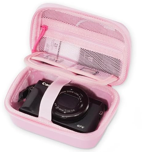 ProCase Protective Case for Digital Camera Canon PowerShot SX740 HS, Canon G7X Mark III Mark II, Kodak, Cameras Travel Carrying Storage Bag -Pink