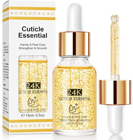 Cuticle Oil 15ml With Organic Vitamin E & B, Jojoba Oil for Nails, Soothe and Moisturize Dry Rough Nails With Dropper Design for Nail Care Repair
