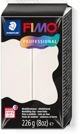 STAEDTLER Polymer Modelling Clay - FIMO Professional - Oven Bake Clay - Porcelain, 226g - 1 Block, 8042-03