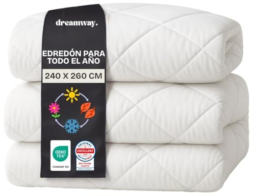 DREAMWAY – Couette 240x260 cm 4 Saisons Certifiée Oeko-Tex