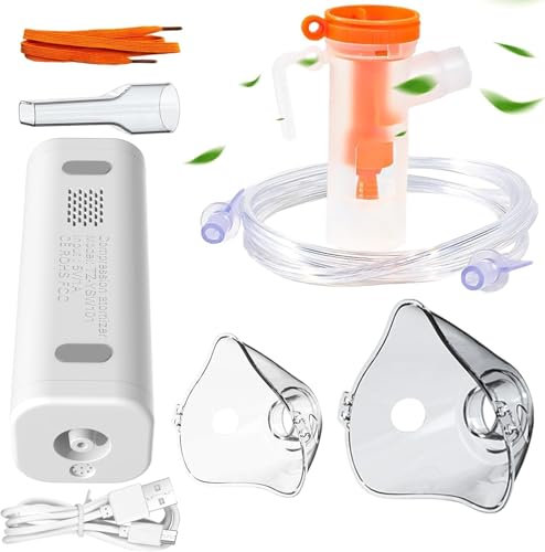 Portable Nebulisateur, Nébuliseur à Compresseur, Inhalateur Nébuliseur Silent pour Adultes et Enfants,Pour Maladies Respiratoires, Toux