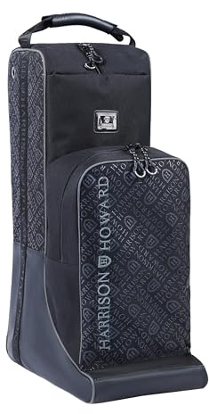 Harrison Howard Tall Boot Bag Equestrian Boot Travel Bag for Storing Helmet, Horse Whip Accessories Boot Storage Bag Black