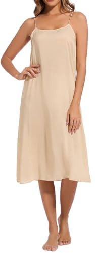 Women 100% Cotton Camisoles Full Slips Dress Long Slip Under Dress Petticoat Camis Negligee Chemises Underskirts