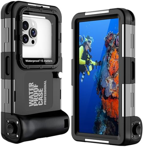 Coque de Téléphone de Plongée Professionnelle Pochette Étanche Smartphone IPX8 Pochette Téléphone Étanche Housse Étui de Protection pour iPhone 17 Air 16 17 Pro 16 17 Pro max 15 Pro 13 14 15 Pro Max