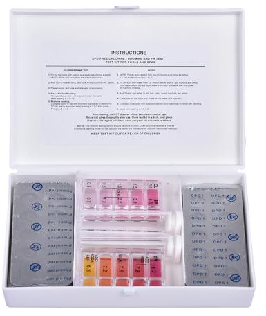 Tabletas de Prueba de Agua -100 Probador de Agua de la Piscina | Prueba de fotómetro de Cloro Powls | Recarga el Paquete de Prueba de la Prueba de fotómetro para Piscina, SPA, Acuario, Cuenca