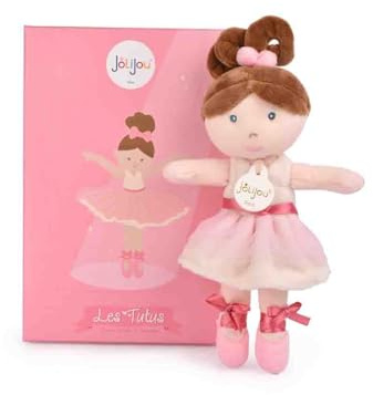 Jolijou - Ma Poupée Ballerine Blanche – Poupée en Tissu Toute Douce et agréable – Idée Cadeau Classique pour Enfants dès la Naissance – Collection Les Tutus - JJ6059