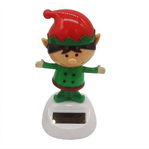 Christmas Car Dashboard Decorations,Solar Powered Dancing Toys for Car,Christmas Solar Power Dancing Figures,Swinging Dancings Toy, Interior Decoration,Elf, Snowman, Reindeer, Xmas Tree (Elf)