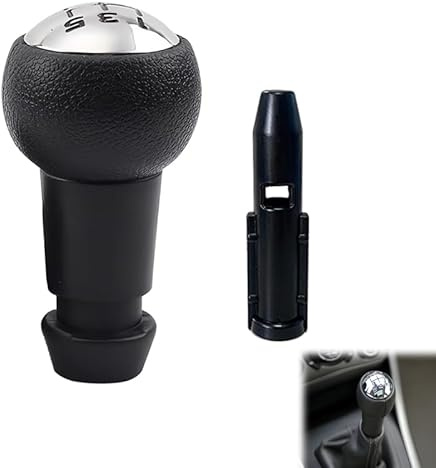 WaxYxaW Pommeau de Levier de Vitesses Manuel 5 Vitesses Compatible avec C2, C3, C4, 106, 207, 301, 306, 307, 308, 407, 408, 508 - Noir Avec Finition en Chrome Poli