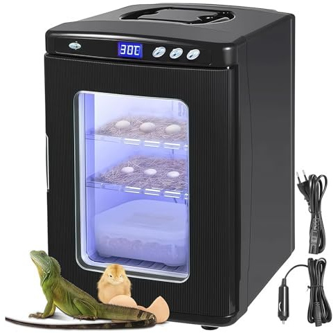 Reptilinkubator för kläckning ägg, digital 25 l bärbar inkubator med värme och kylning, temperaturintervall 5°C-60°C för små reptiler