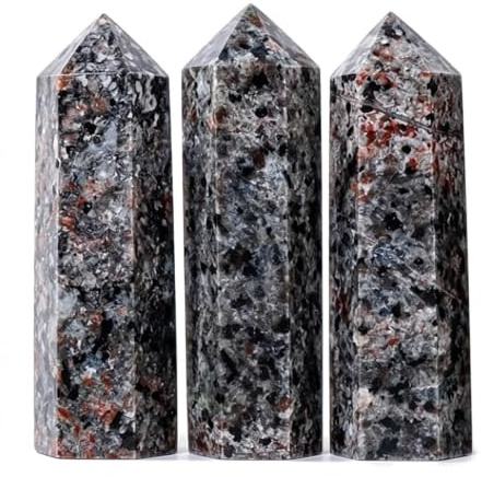 AGSHYWFT Naturliga Yooperlite Crystal Wand Point Figurines 3st