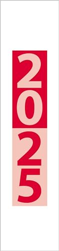 Streifenplaner Compact Rot 2025: Wandplaner und Bürokalender als praktische Monatsübersicht I Streifenkalender schmal: 11,8 x 50 cm