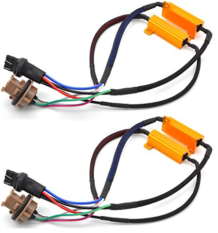 KATUR 2 Stück 50 W 8 Ohm 7443 7444NA LED Lastwiderstände – Fix LED Leuchtmittel schnelles Hyper Flash für LED Blinker Blinklicht oder LED Kennzeichenbeleuchtung Fehler