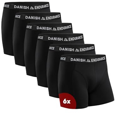 DANISH ENDURANCE Calzoncillos Boxer Hombre, Algodón, Ropa Interior, 6 Pack