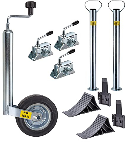 DEMA PKW Anhänger Zubehörpaket Zubehör Set 10-TLG. Stützrad Schnellhubstütze Keile