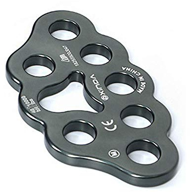 ANCLLO Placa de aparejo 8 agujeros Paw Descender Plate Multi Anchor Point Connector Gear para espeleología escalada rescate-Rescate Robusto y Duradero Placa de Aparejo de Pata