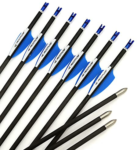 Spine 1300 Flèche 28 Pouces Flèche Flèches Carbone Flèche Cible Flèche de Chasse Arc à Poulies Arc Classique Adulte Jeunesse Tir à l’Arc Entraînement 12pcs