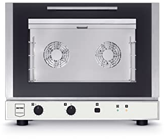 METRO Professional Forno a convezione GCO3400, acciaio inox, 3650 W, temperatura di 250°C in soli 15 min, timer di 120 min, 2 teglie in alluminio, 2 ventole, illuminazione interna, argento