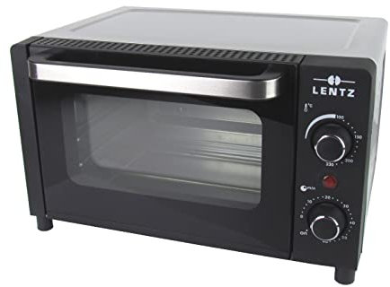 Mini-Backofen - Toastofen 12 Liter 1050 Watt inkl. Backblech Grillgitter, Griff für Blech und Gitter – ideal für Singles Wohnmobile Camping (Silber)