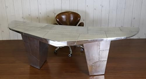 NauticalMart Aviator Wing Desk Wing Shaped Aluminium Desk Home Office Decor (78 Inches)