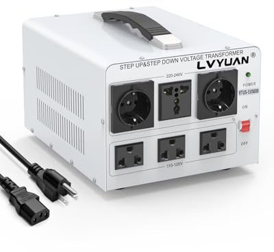 LVYUAN 5000W Voltage Transformer Power Converter Step Up 110V to 220V, Step Down 220V to 110V, 110/120 Volt - 220/240 Volt