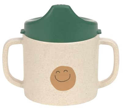 Ledig dryckesmugg för barn med handtag och avtagbart lock 150 ml/Sippy Cup Happy Rascals smile green