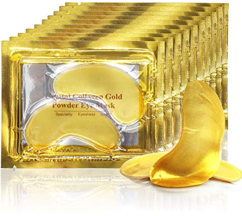 24k Gold Under Eye Masks For Dark Circles 15 Pairs Collagen Under Eye Patches Anti-Aging Hyaluronic Acid For Moisturizing & Reducing Dark Circles Eye Pads For Puffy Eyes Gel Patches Kincare