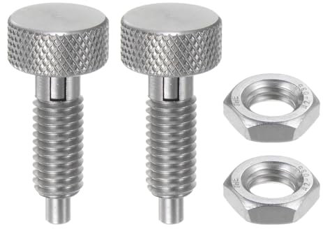 QUARKZMAN 2 Piezas Pasador de Resorte con Mango Estriado Tamaño de Rosca M8 Pasadores de Liberación Retráctiles de Acero Inoxidable Pasador de Índice No Bloqueable
