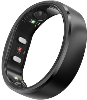 RingConn Gen 2, World’s First Smart Ring with Sleep Apnea Monitoring, No APP Subscription, 12-Day Battery Life, Stress/Heart Rate/Women's Health Tracker, Android & iOS Compatible (Black, Size 12)