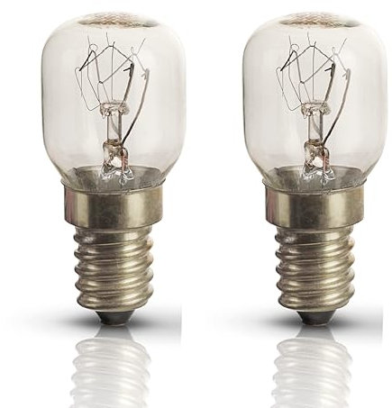 Bell Lighting Oven Lamp 15W (Pack of 2), SES Dimmable Bulb Warm White, 2700K - Oven Light Bulb 300 Degree Heat Resistant, 240V 85 Lumens - Small Edison Screw Clear, Microwave/Oven Rated Light Bulbs