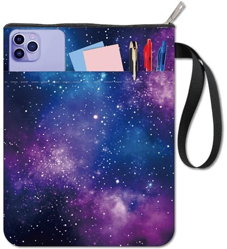 craspire Buchhülle Mit Reißverschluss Stars In Space wasserdichte Canvas Tasche Doppelseitige Einbände Für Buchliebhaber Hardcover Notizbuch Bibeltagebuch Lehrbücher Taschenbücher Studenten