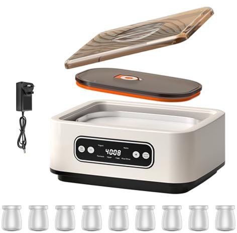 Ultimate Yogurt Maker, 1600ML Automatic Yogurt Maker Machine with 9 Pcs Glass Jars, Multi-Function Electric Yogurt Machine, for Organic Yogurt, Natto Maker, Health Gift for Men and Women