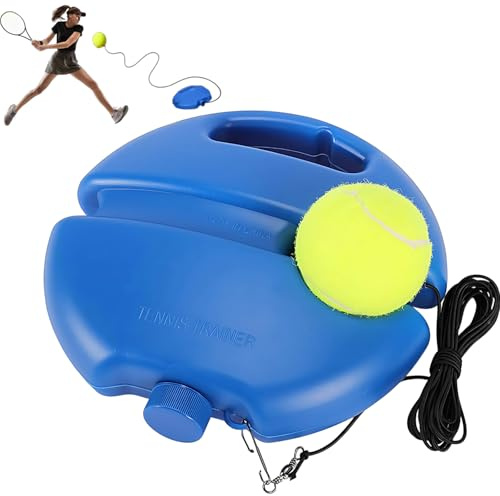 EujRcf Tennis Trainer Rebound Balls with Rope, Anti-Slide Baseboard, Anti-Tangle String, Portable, for Children, Players, Beginners