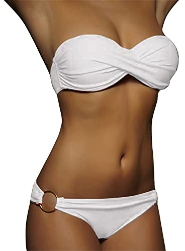 Maillots de Bain 2 Pièces Femme Été Push Up Bandeau Ensembles Bikini Set Plage Swimsuit Swimwear Beachwear