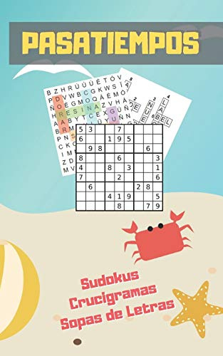 PASATIEMPOS: FORMATO BOLSILLO - TAMAÑO ESPECIAL VIAJE O VACACIONES. SUDOKUS, CRUCIGRAMAS Y SOPAS DE LETRAS CON VARIOS NIVELES DE DIFICULTAD. INCLUYE SOLUCIONES. PLAYA Y RELAX.