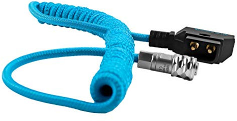 KONDOR BLUE 20 Coiled D-Tap to BMPCC 4K Power Cable for Blackmagic Pocket Cinema Camera 4K and Gold Mount V Mount Battery P TAP