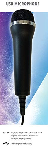 Mikrofon für Karaoke Games (Lets Sing, Voice of Germany, SingStar etc.) für Playstation (PS3, PS4, PS4 Pro), Nintendo (Switch, Wii U, Wii), Xbox One (OneX, Ones) + PC- 1er Set Universal USB Mikrofon