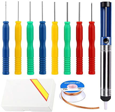 Xiatiaosann Entlötpumpe Lötdocht Entlötwerkzeug Kit, 8 Stück Antihaft-Edelstahl Hohlnadel Entlöten Demontage Werkzeug